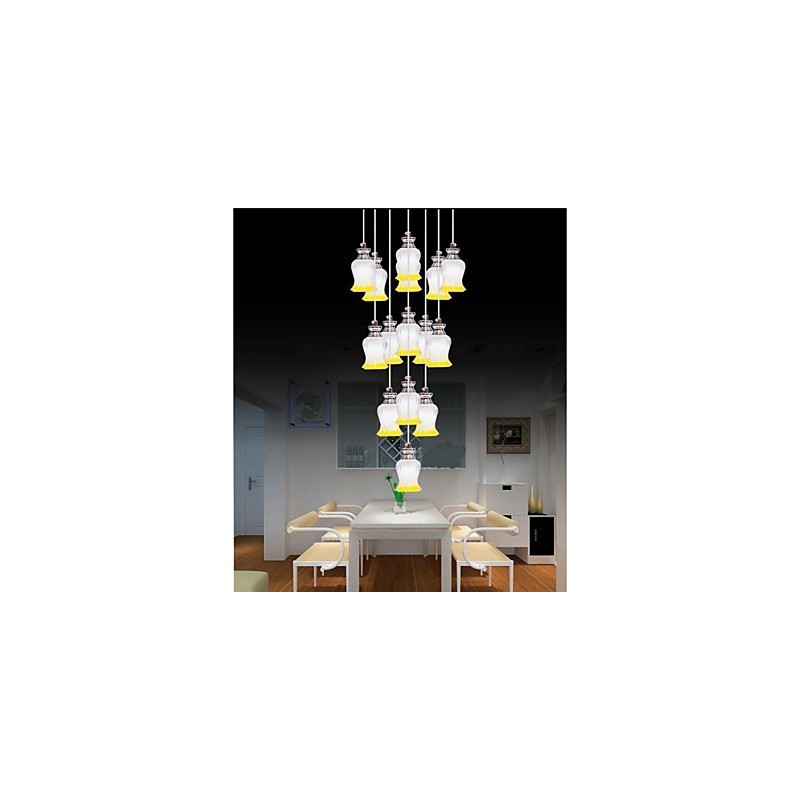 Restaurant 15 Head of Modern Simple Crystal Pendant Pendant