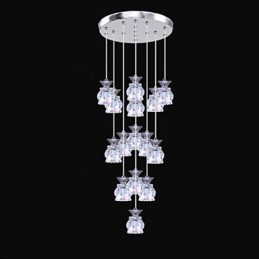 Restaurant 15 Head of Modern Simple Crystal Pendant Pendant