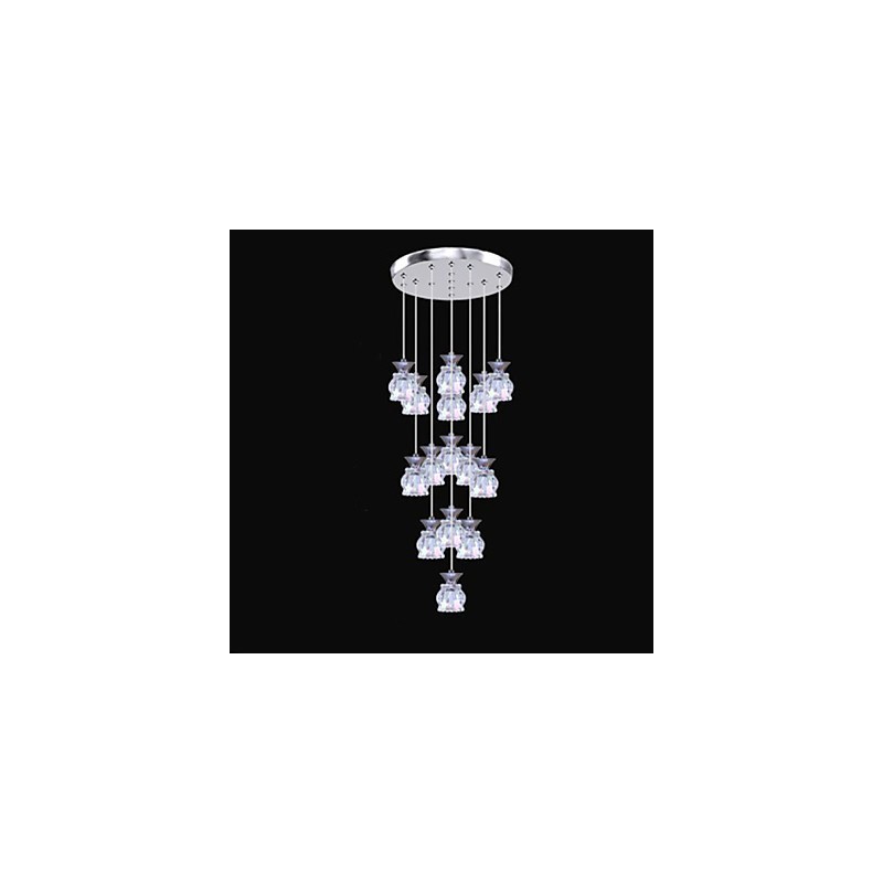 Restaurant 15 Head of Modern Simple Crystal Pendant Pendant
