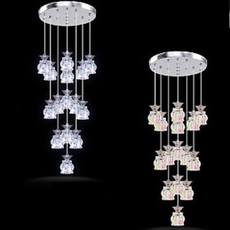 Restaurant 15 Head of Modern Simple Crystal Pendant Pendant