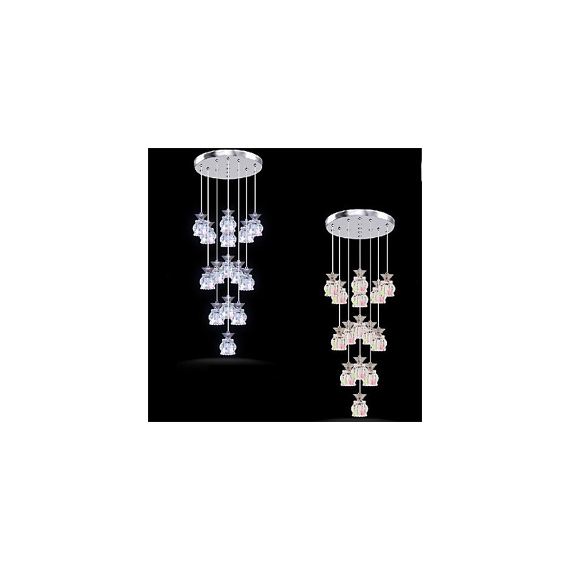 Restaurant 15 Head of Modern Simple Crystal Pendant Pendant