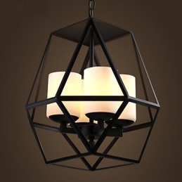 Nejvyšší úroveň Americange Vintage černá Iron Lamp Moderní lustr Lustr 4 světla
