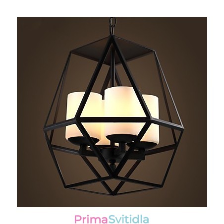 Nejvyšší úroveň Americange Vintage černá Iron Lamp Moderní lustr Lustr 4 světla Nejvyšší úroveň Americange Vintage černá Iron Lamp Moderní lustr Lustr 4 světla