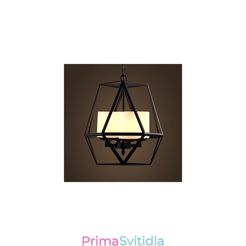 Nejvyšší úroveň Americange Vintage černá Iron Lamp Moderní lustr Lustr 4 světla