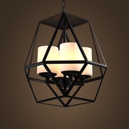 Nejvyšší úroveň Americange Vintage černá Iron Lamp Moderní lustr Lustr 4 světla