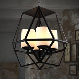 Nejvyšší úroveň Americange Vintage černá Iron Lamp Moderní lustr Lustr 4 světla