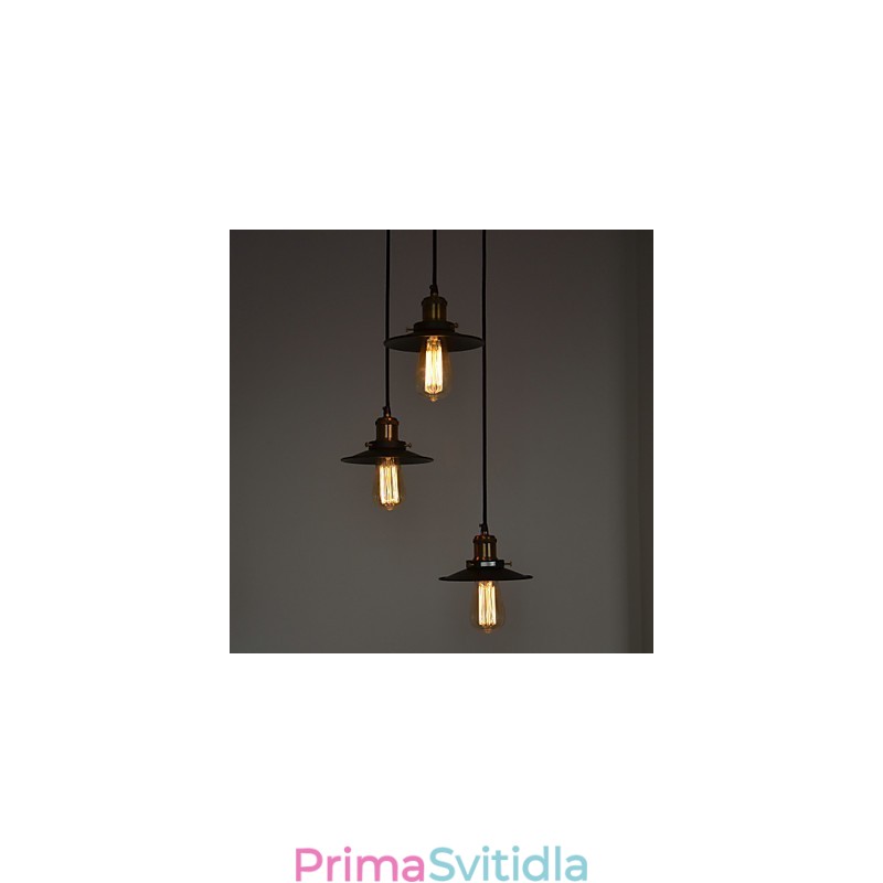 Vintage 3 Světelný Přívěsek V Iron Shade