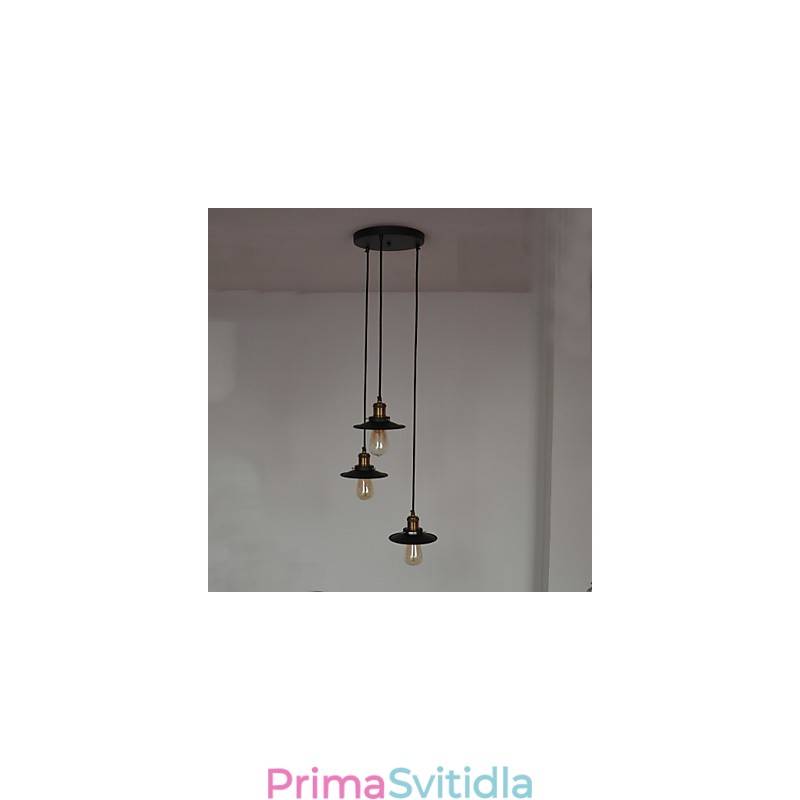 Vintage 3 Světelný Přívěsek V Iron Shade