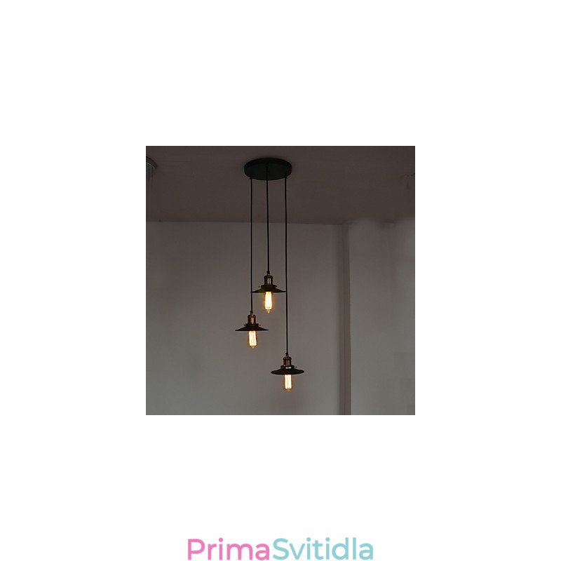 Vintage 3 Světelný Přívěsek V Iron Shade