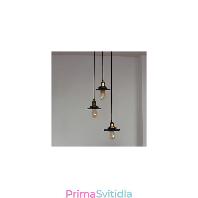 Vintage 3 Světelný Přívěsek V Iron Shade