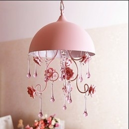 Malá růžová růžová zahradní lustrová lampa Iron Princess
