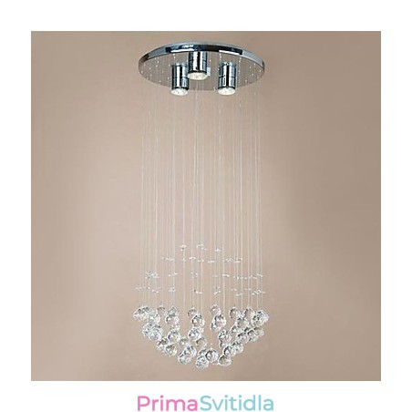 Moderní 3 světelná zapuštěná montáž s křišťálovými korálky