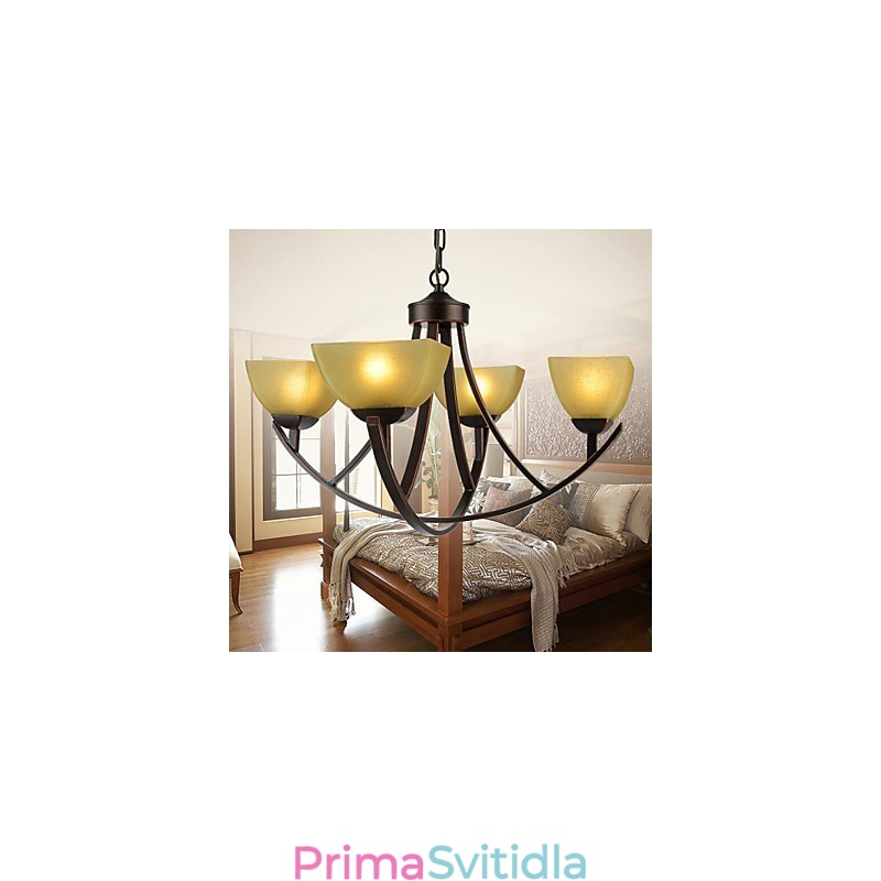 Lustr 4 světla Tradiční klasický Vintage Metal