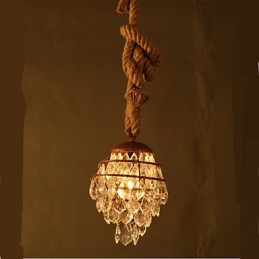 Retro salonek Konopný průmyslový křišťálový lustr imitace větru