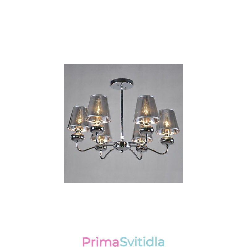 Vintage lustr 6 Light Classic Fabric Metal Paint