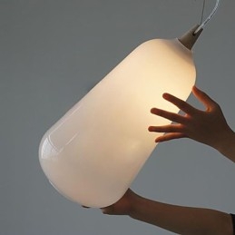 Láhev z mléčného bílého skla Závěsná lampa Natural Curve