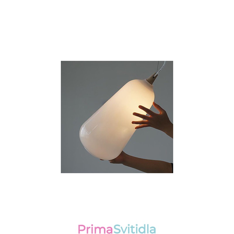 Láhev z mléčného bílého skla Závěsná lampa Natural Curve