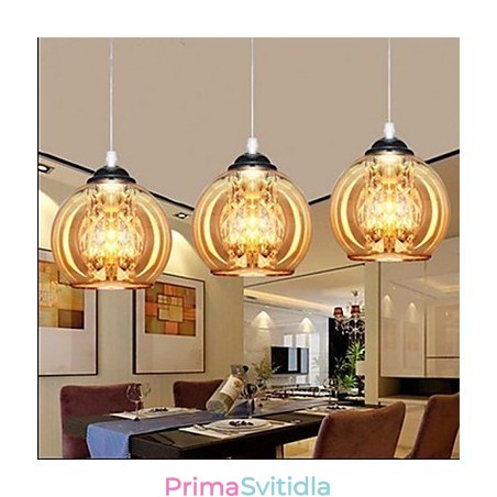 Skleněná kuličková závěsná lampa tři Skleněná kuličková závěsná lampa tři
