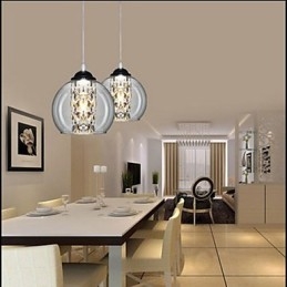 Skleněná kuličková závěsná lampa tři