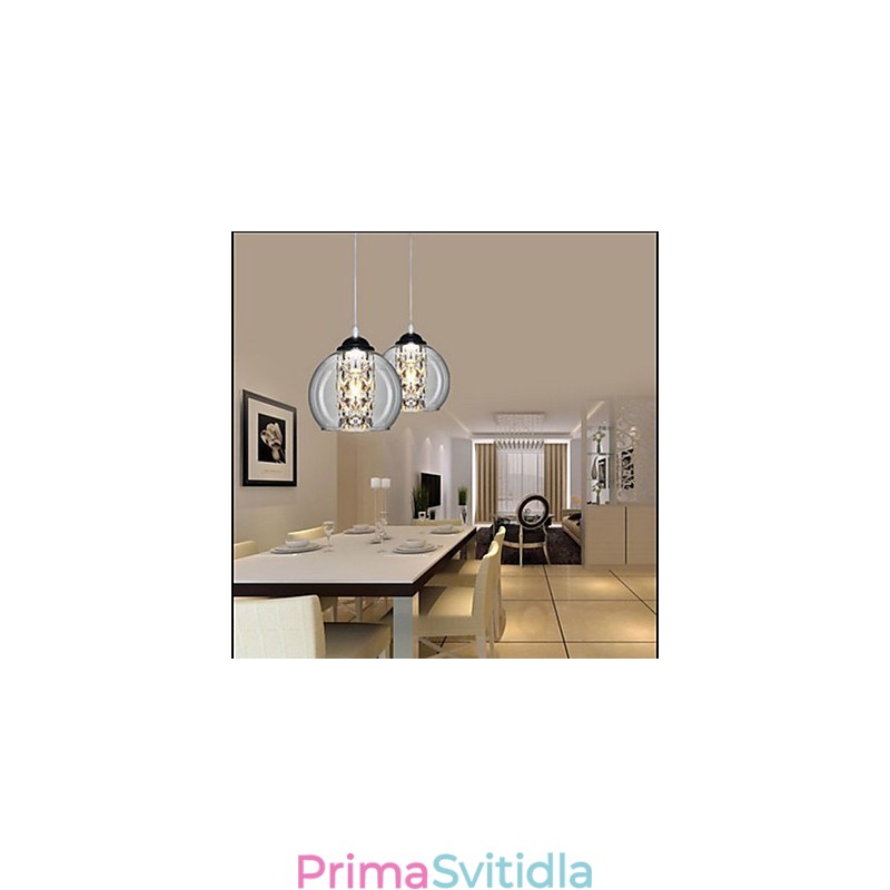 Skleněná kuličková závěsná lampa tři