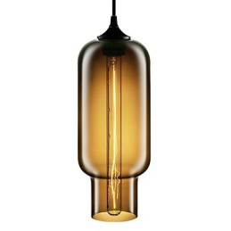 70W moderní skleněné závěsné svítidlo v hnědém bublinkovém designu