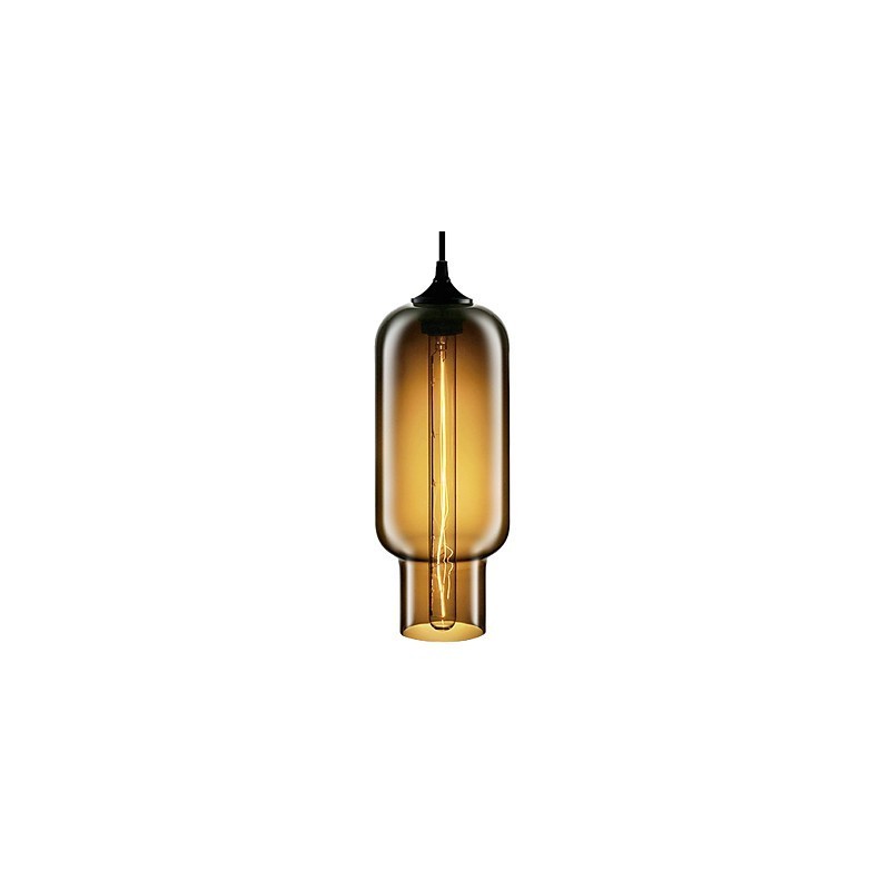 70W moderní skleněné závěsné svítidlo v hnědém bublinkovém designu