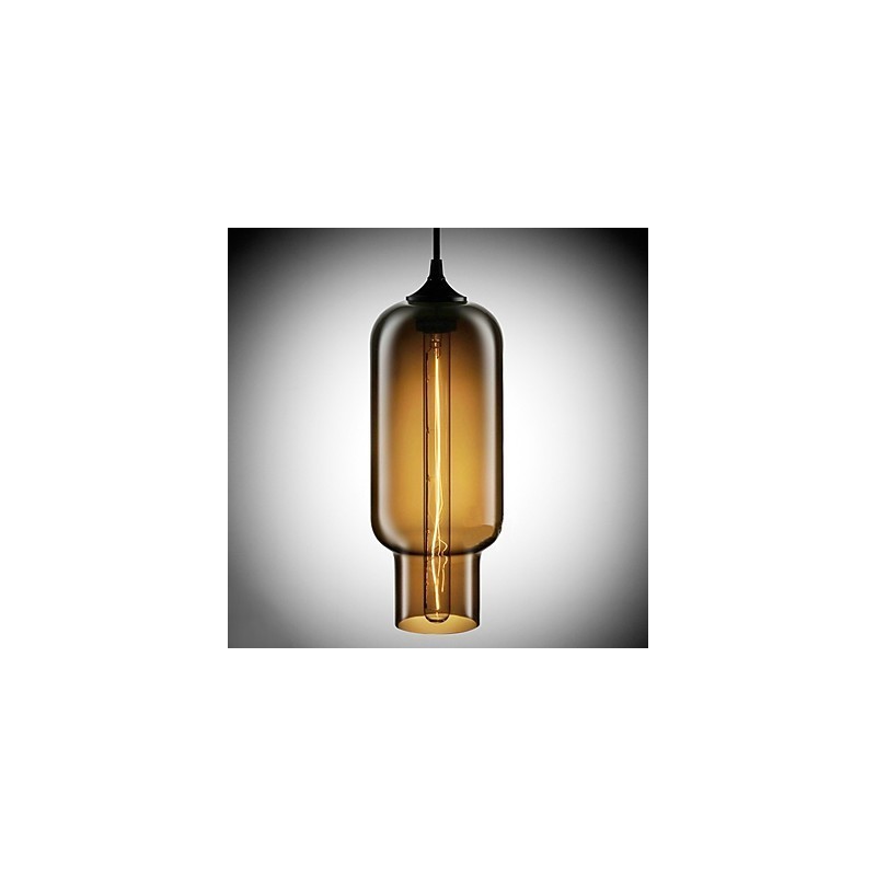 70W moderní skleněné závěsné svítidlo v hnědém bublinkovém designu