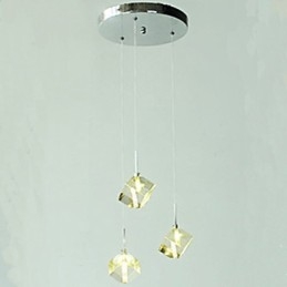 Módní křišťálová lampa, tříhlavý křišťálový přívěsek
