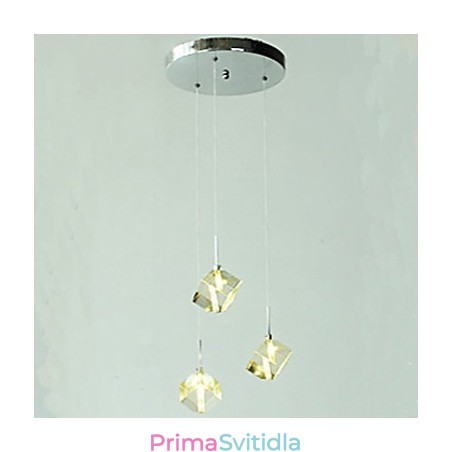 Módní křišťálová lampa, tříhlavý křišťálový přívěsek Módní křišťálová lampa, tříhlavý křišťálový přívěsek