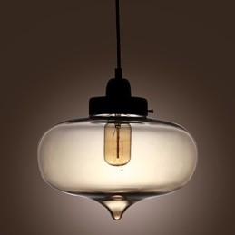 Průhledné skleněné závěsné světlo v hnědém bublinkovém designu
