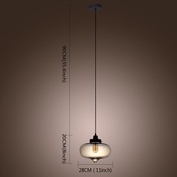 Průhledné skleněné závěsné světlo v hnědém bublinkovém designu