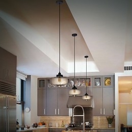 Průhledné skleněné závěsné světlo v hnědém bublinkovém designu