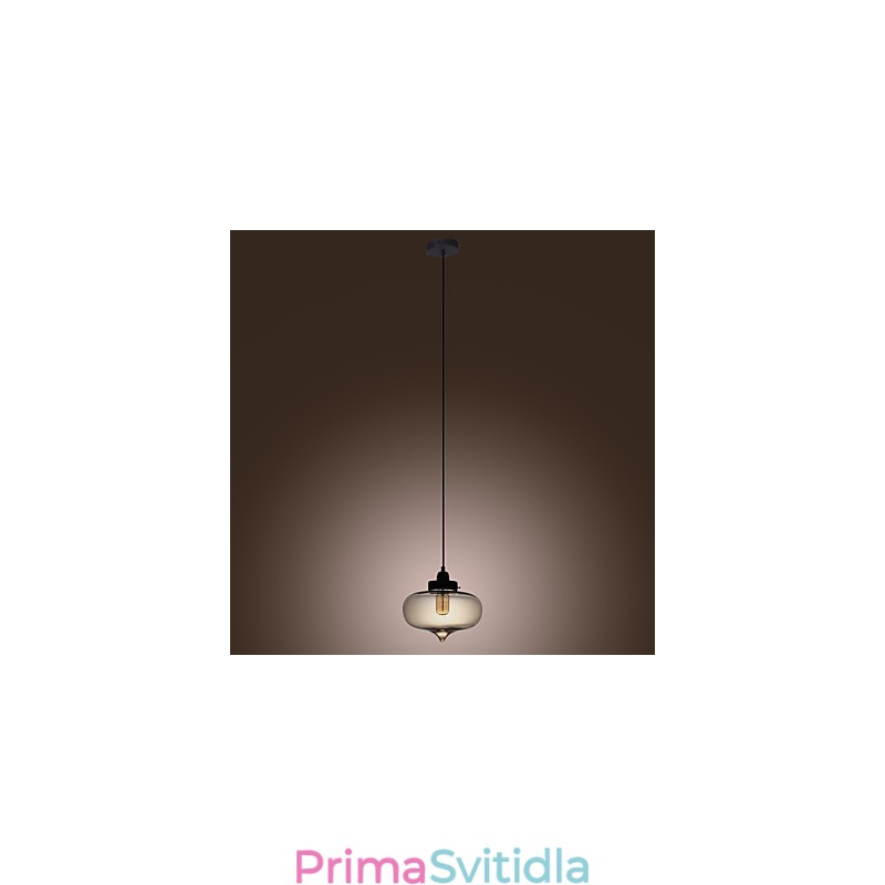 Průhledné skleněné závěsné světlo v hnědém bublinkovém designu