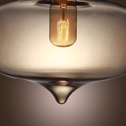 Průhledné skleněné závěsné světlo v hnědém bublinkovém designu