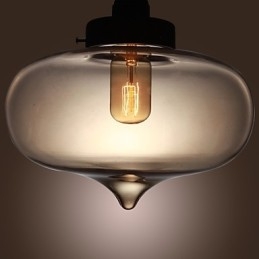 Průhledné skleněné závěsné světlo v hnědém bublinkovém designu