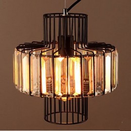 Americká country křišťálová malá závěsná lampa