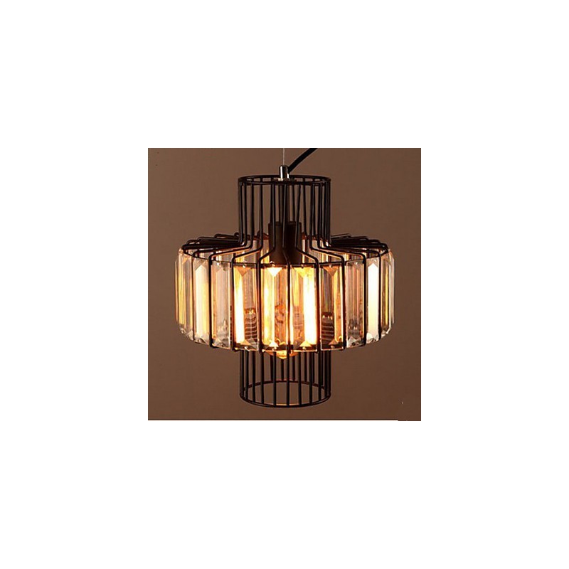 Americká country křišťálová malá závěsná lampa