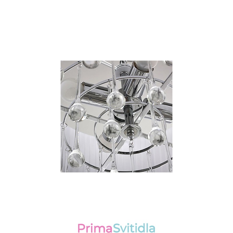 Současný křišťálový 4 světelný přívěsek s černým stínidlem
