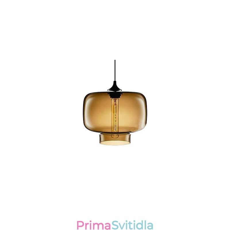 70W moderní skleněné závěsné svítidlo v designu hnědé průhledné láhve
