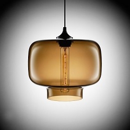 70W moderní skleněné závěsné svítidlo v designu hnědé průhledné láhve
