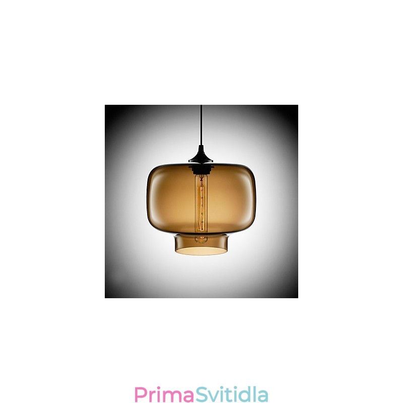 70W moderní skleněné závěsné svítidlo v designu hnědé průhledné láhve