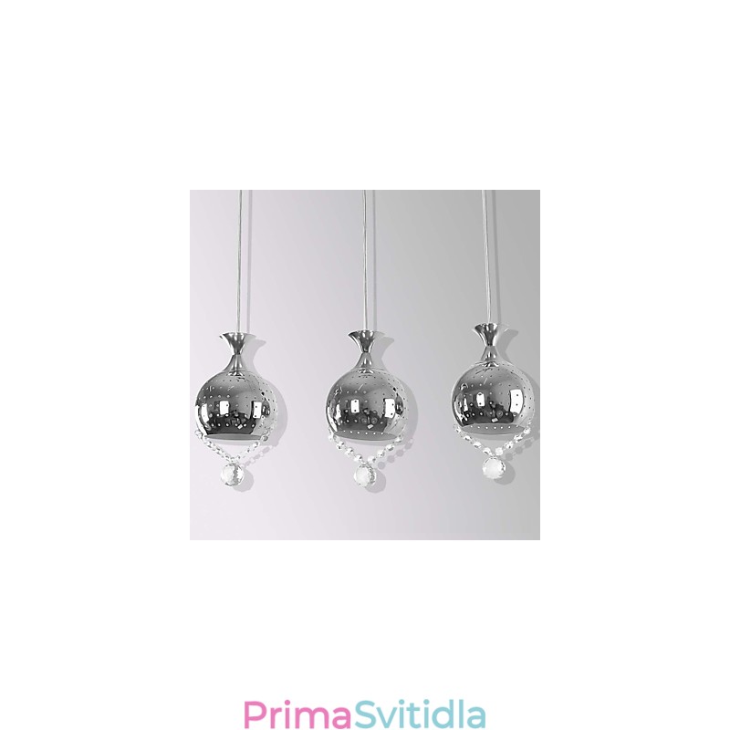 3hlavý přívěsek ze světlého křišťálu moderní současný kov