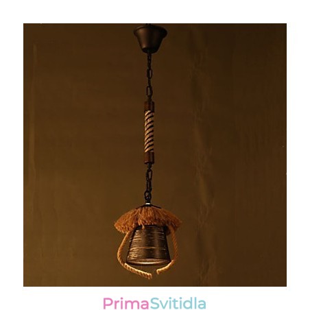 Americká country retro konopná keramická lampa Americká country retro konopná keramická lampa