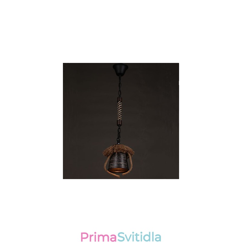 Americká country retro konopná keramická lampa