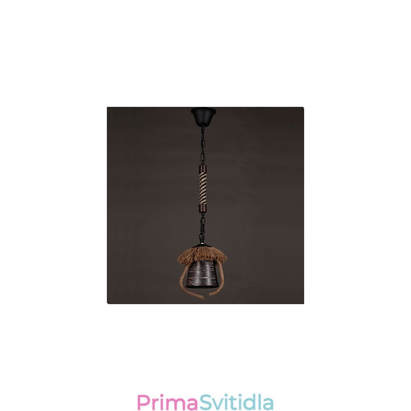 Americká country retro konopná keramická lampa
