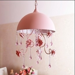 Malá růžová růžová zahradní lustrová lampa Iron Princess