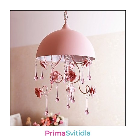 Malá růžová růžová zahradní lustrová lampa Iron Princess Malá růžová růžová zahradní lustrová lampa Iron Princess