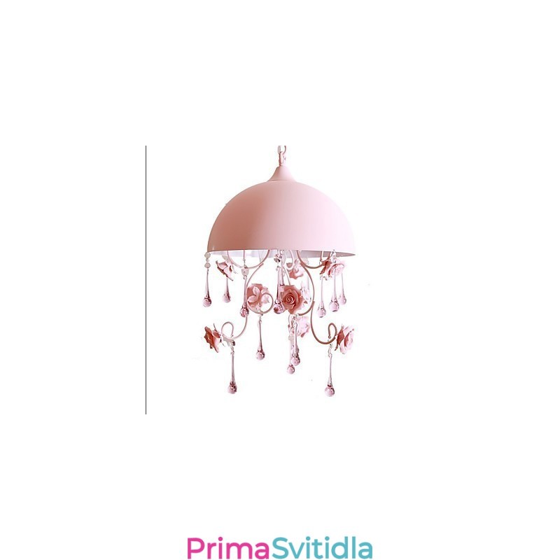 Malá růžová růžová zahradní lustrová lampa Iron Princess