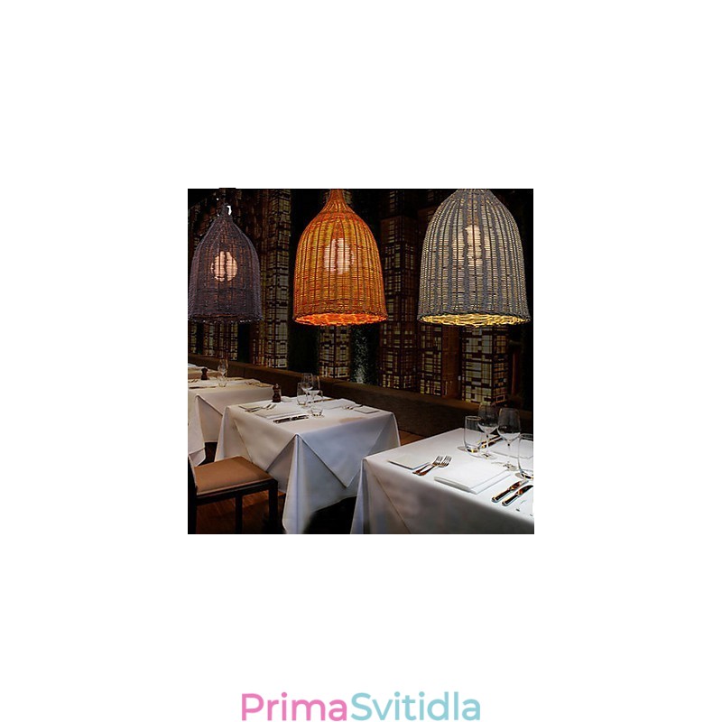 Ratanový lustr Lustrový lustr Creative Retro Ratanová lampa