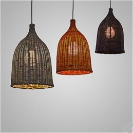 Ratanový lustr Lustrový lustr Creative Retro Ratanová lampa